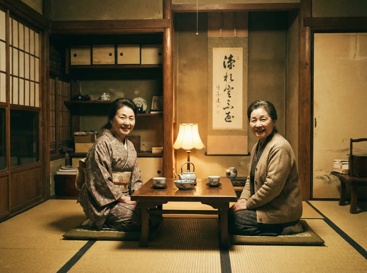 两位优雅的 四虎tv-四虎tv高清视频库|免费影视作品每日更新 在日式茶室中品茶交谈